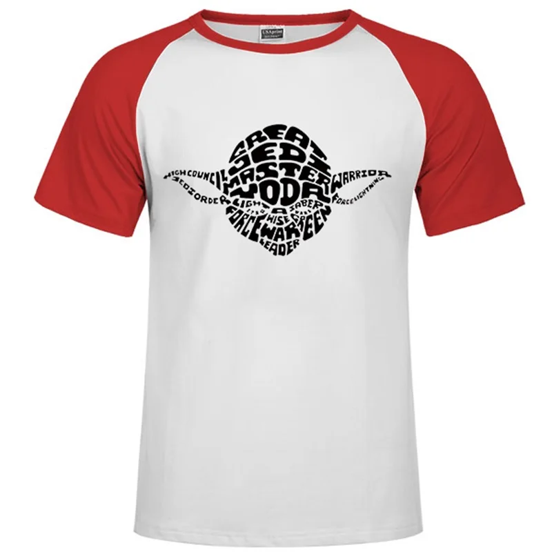 Raglan red 58 Мужская футболка, цельная, модная, Звездные войны, Йода/Дарт Вейдер, уличная футболка, мужская, Harajuku, Покемон, повседневные футболки, маска, футболка - Цвет: Raglan red 58