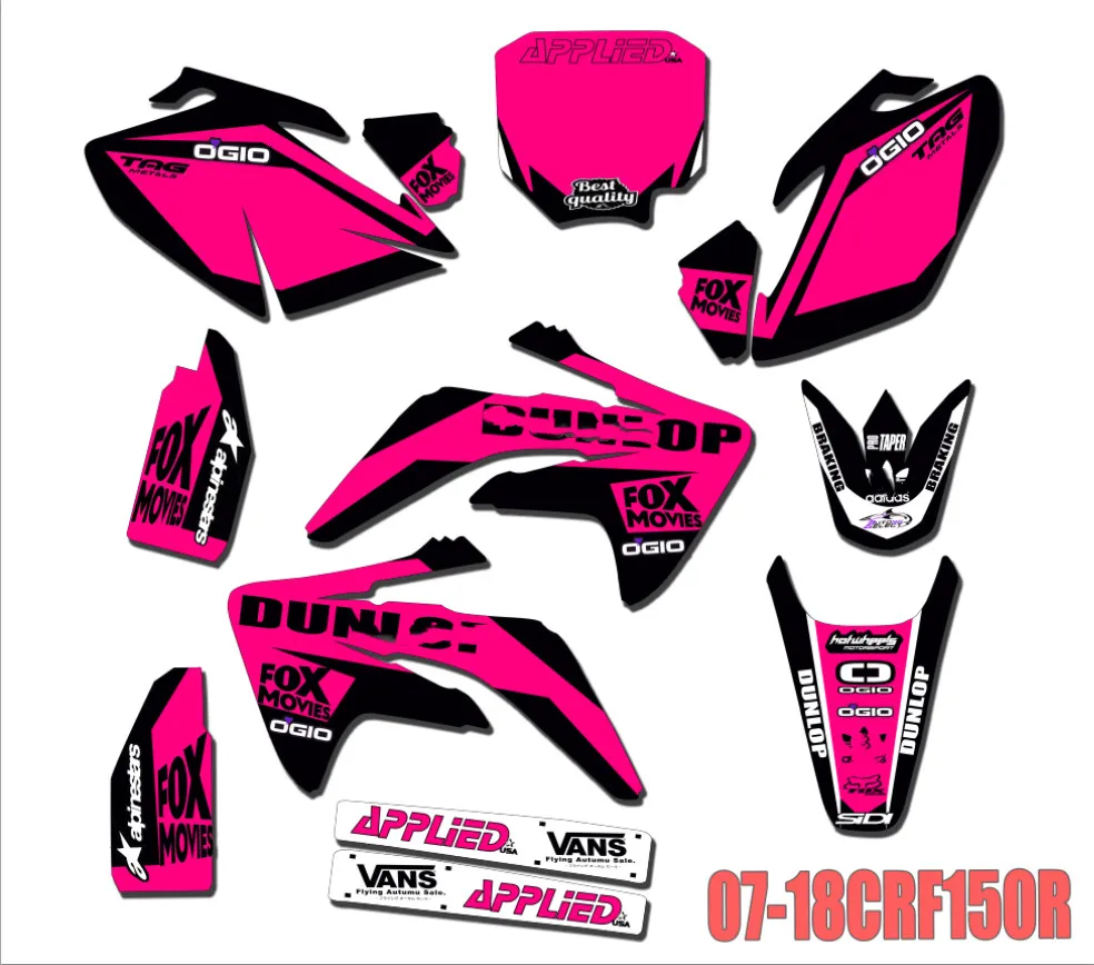 Графика и фоны наклейки Наборы для Honda CRF150R жидкостным охлаждением 2007 08 09 10 11 2012 CRF 150 R