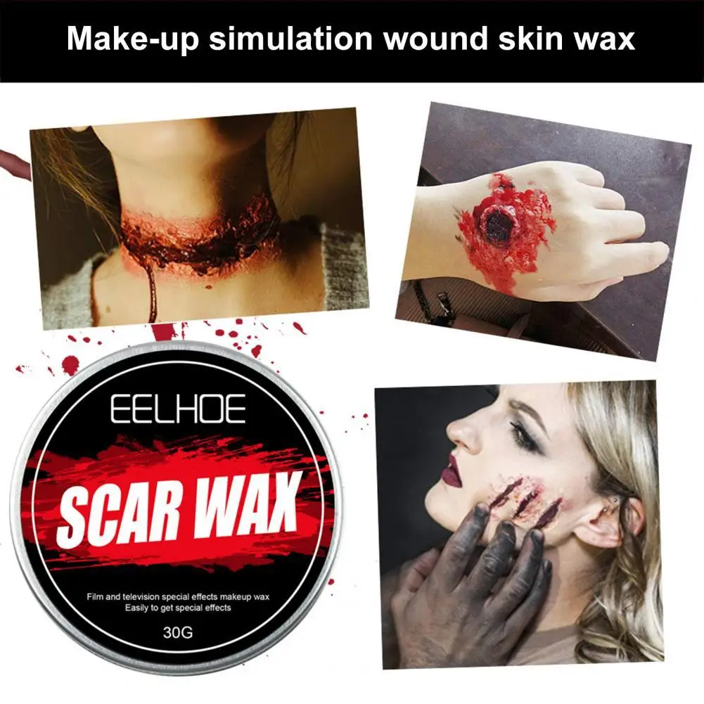 30g/Box Halloween Wax Creative Astonishing Skin-friendly Moldable Pliable and Scar for Face | Красота и здоровье