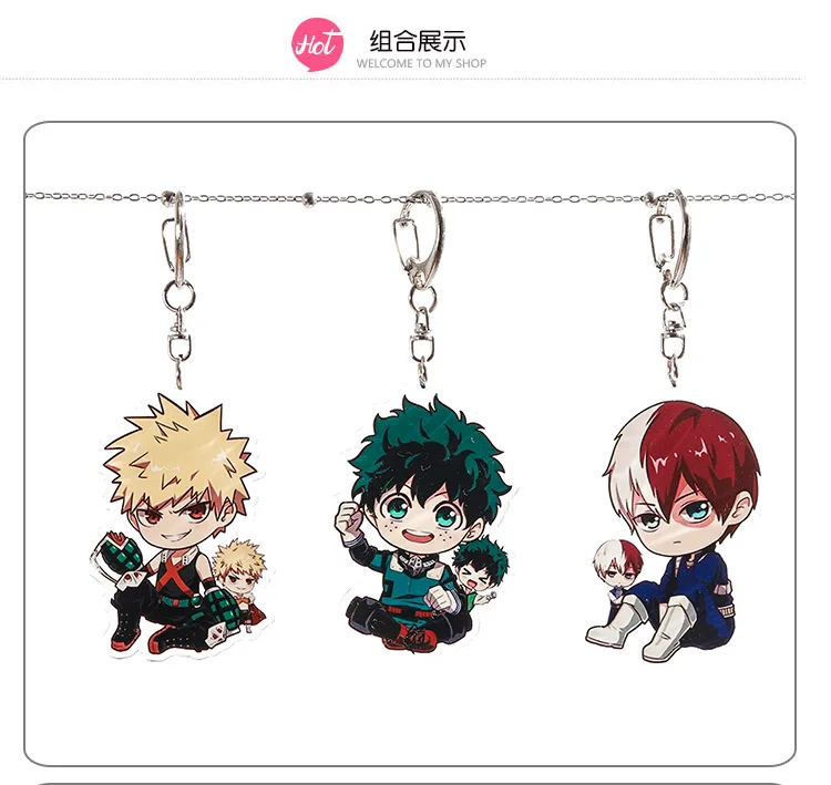 Аниме My Hero Academy брелок Bakugou Katsuki Todoroki Shouto Midoriya Izuku рюкзак аксессуары акриловая подвеска брелок