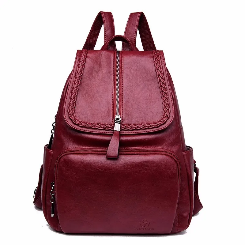 Женские кожаные рюкзаки высокого качества Sas A Dos, рюкзак для девочек, женский рюкзак, винтажный рюкзак, Большой Вместительный рюкзак для путешествий
