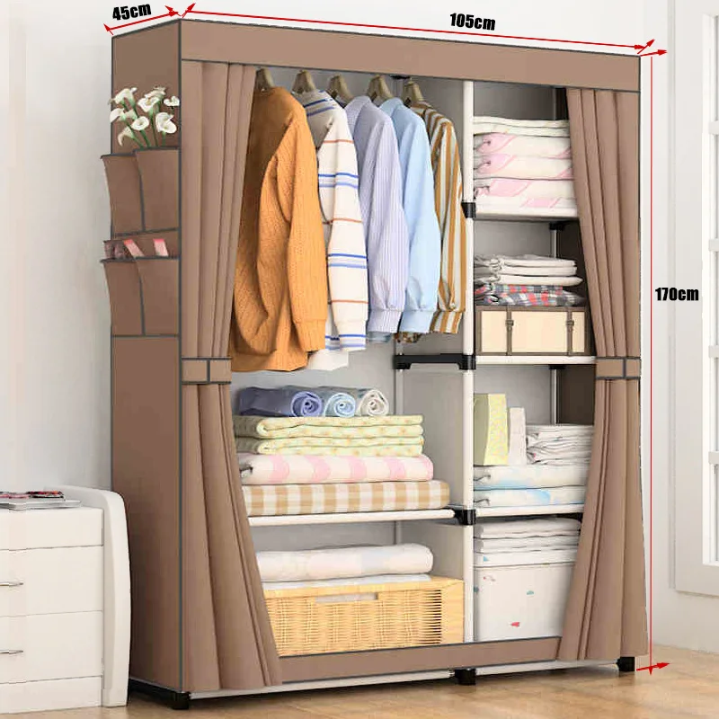 72" Closet Portable Wardrobe Bedroom Armoires Clothes Storage Cabinet in 3 Color 