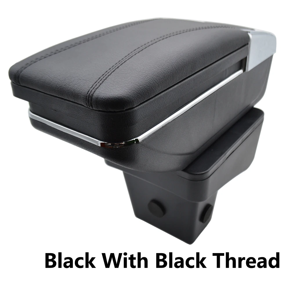Black thread Для Suzuki Vitara- ящик для хранения подлокотник содержание подлокотника вращающийся черный кожаный пепельница - Название цвета: Black thread