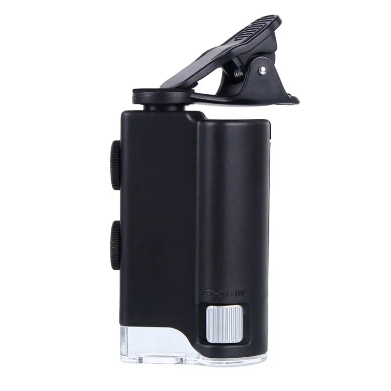 

100X Portable Magnifying Glass Universal Mobile Phone Mini Clip LED Microscope