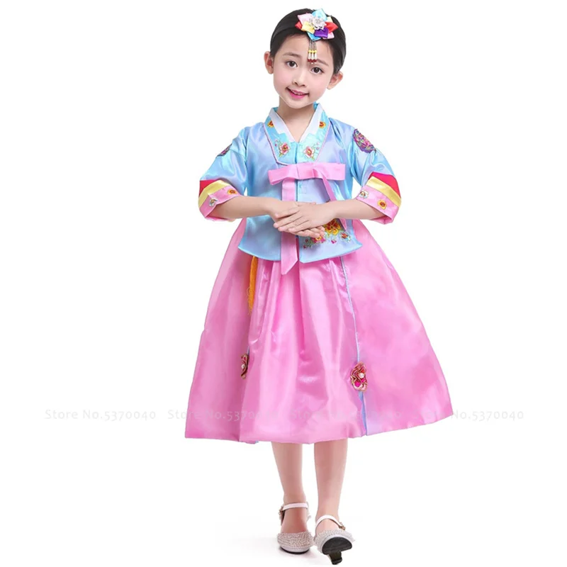 Традиционные корейские танцевальные сценические костюмы для девочек, свадебное платье ханбок, детская одежда для выступлений, азиатская одежда, вечерние карнавальный наряд