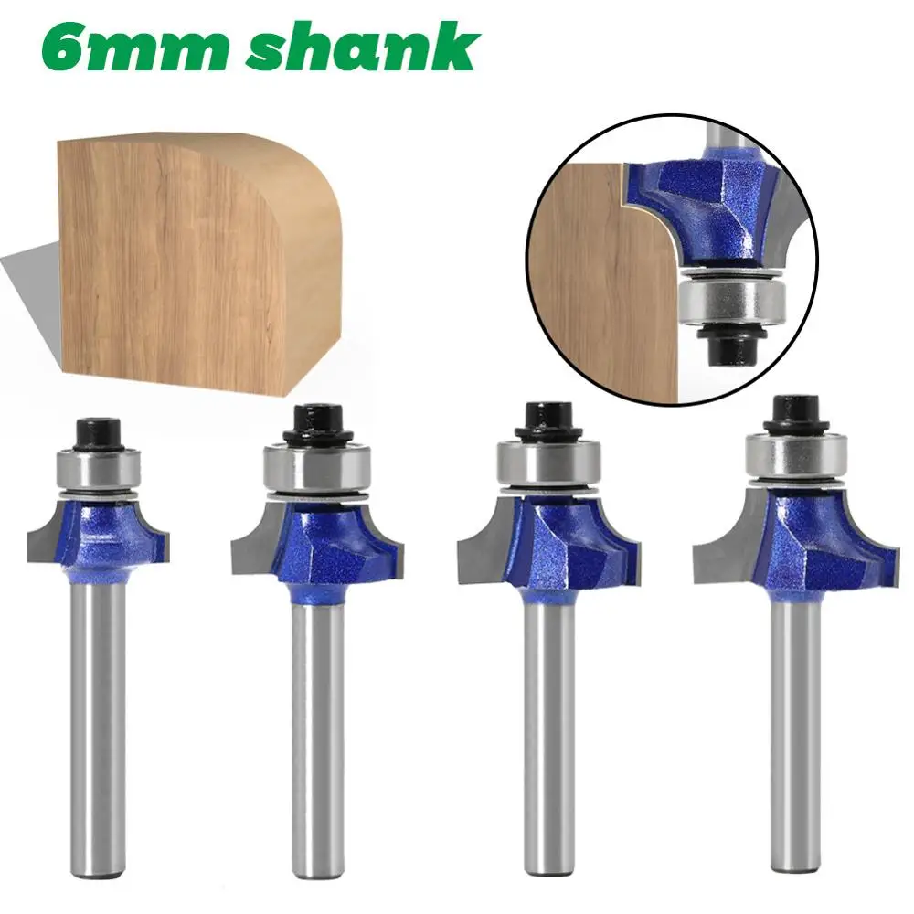

6mm Corner Round Professional level Over CNC Router Bit with Bearing Milling Cutter for Wood Woodworking Tool Tungsten Carbide