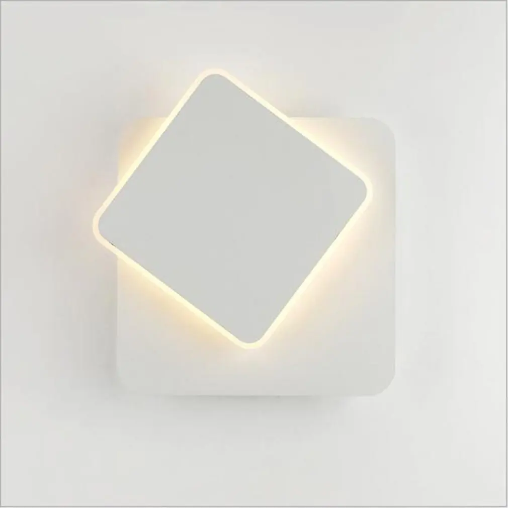 

Creative Bedside Wall Lamp Rotatable Living Room LED Wall Lamp Home Decor Modern Square Lamp Bedroom Night Light