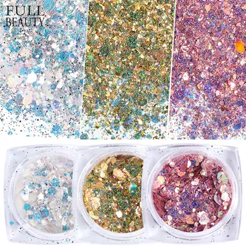 

1 Box Spangles for Nails Holo Chrome Nail Powder Flakes Gel Varnish Sequins Manicure Nail Art Decorations Glitter CHXKP01-12-1