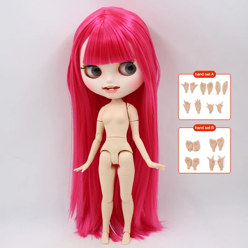 ICY Blyth кукла на заказ с руками Набор для тела Новая Улыбка Рот матовое лицо 1/6 игрушки BJD DIY модные куклы подарок для девочки специальное предложение - Цвет: Nude doll
