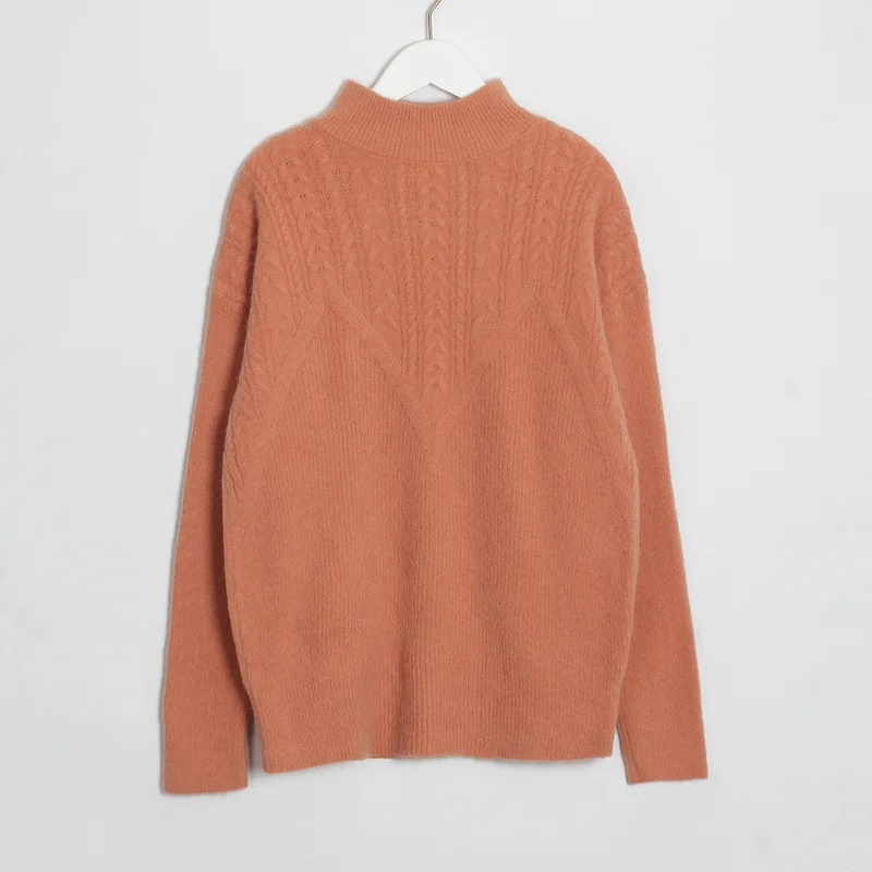 Orange Red Wixra Женские повседневные кофты с длинным рукавом свитшот толстовка база базовая тренды повседневная Осень-весна зима Пуловер водолазка тёплая о-образный вырез кэжуал - Цвет: Orange Red