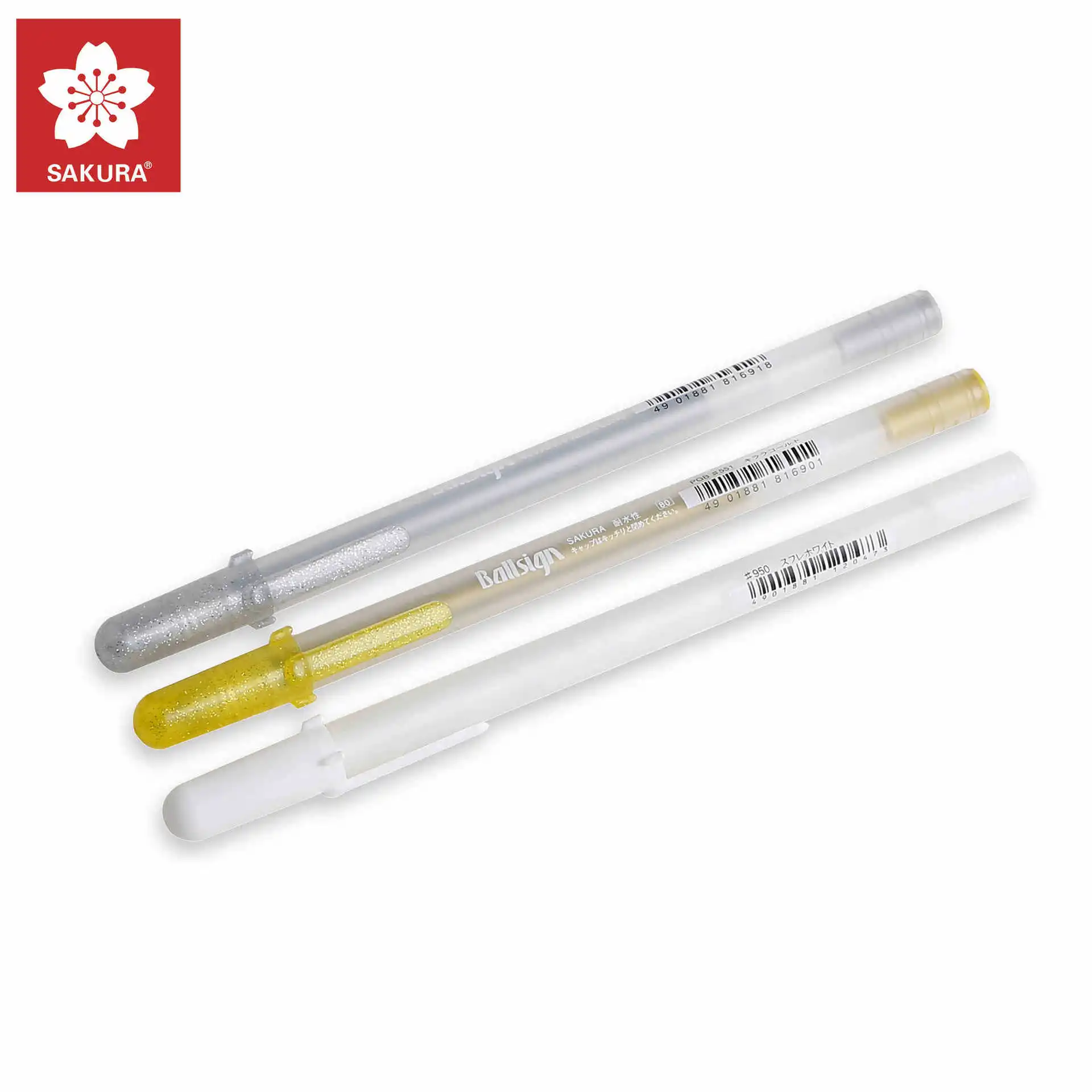

Japan SAKURA Cherry Blossom Wave Sun Pen Hand-Painted Design High Light Black Card Pen xpgb Gold And Silver White Highlighters
