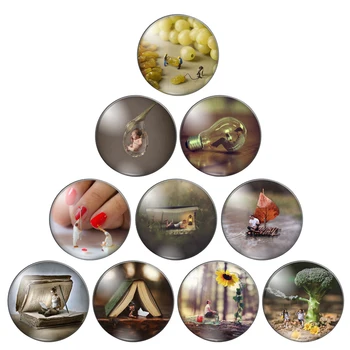 

Miniaature Man and nature mini 8mm/10mm/12mm/18mm/20mm/25mm Round photo glass cabochon demo flat back Making findings ZB0543