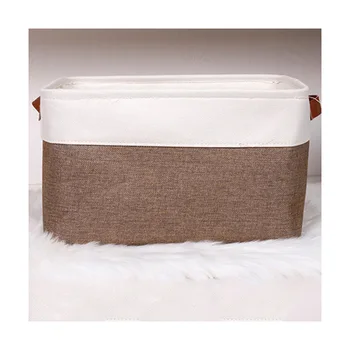 

Cotton Linen Storage Baskets without Cover Double Layer Double Handle Storage Box Clothes Toy DEC889