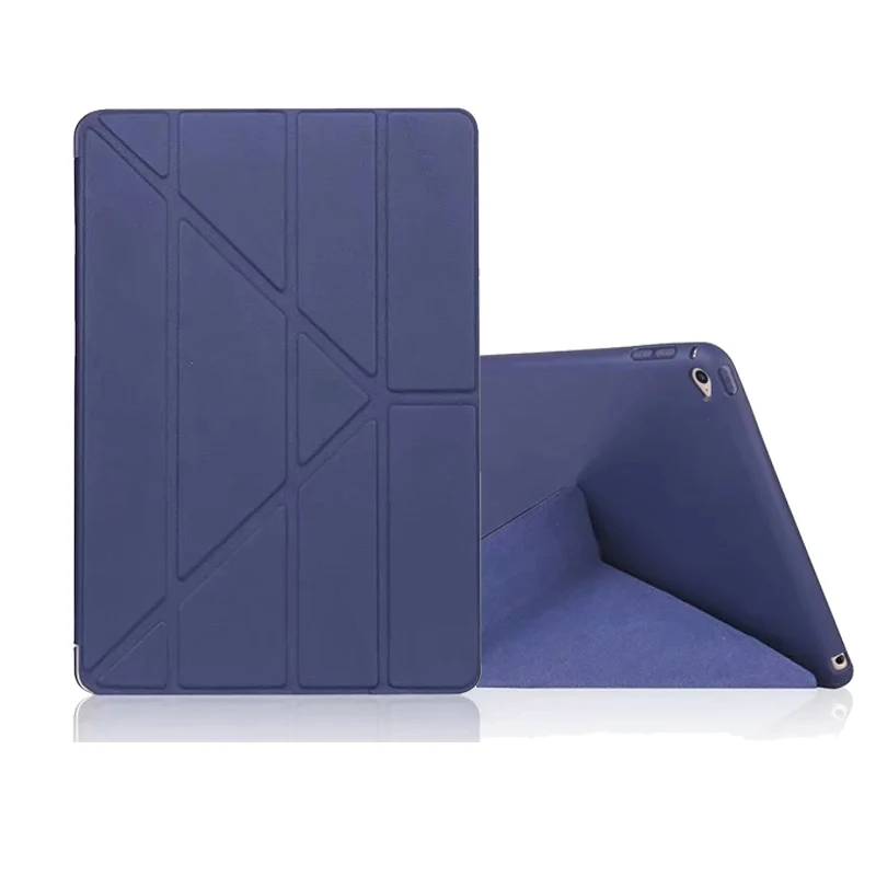 Navy Blue Тонкий складной чехол для IPad Air 1 Air 2 Чехол Smart Auto Sleep A1474 A1566 Мягкий Флип TPU Funda для Ipad Air 1 2 умный чехол из ТПУ - Цвет: Navy Blue