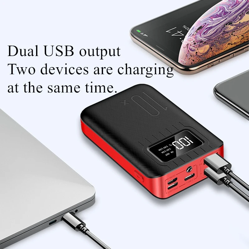 10000 мА/ч портативное зарядное устройство 10000 мА/ч Двойное Зарядное устройство USB внешний аккумулятор зарядное устройство для iPhone Xiaomi Mi 9 8