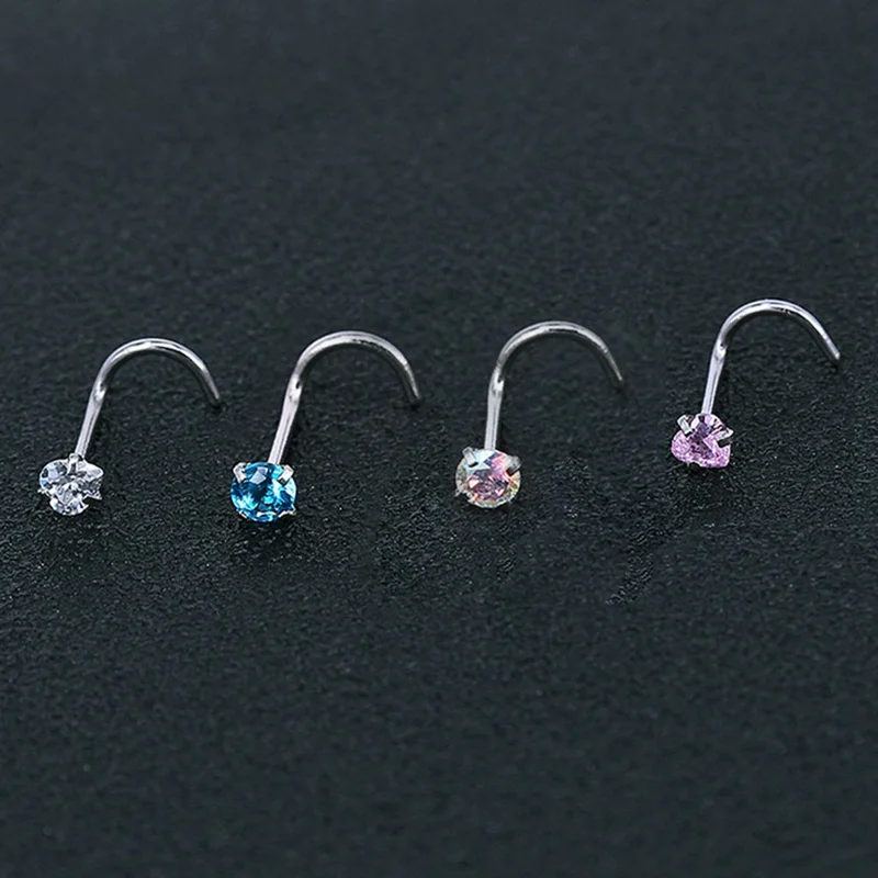 3pcs/set Nose Ring Nostril Piercings CZ Crystal Piercing Nose Stud Stainless Steel Star Rings Nariz Piercing Women Jewelry