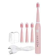 5 режимов электрическая зубная щетка акустическая волна usb зарядка перезаряжаемая Водонепроницаемая отбеливающая с 4 щетками головка зубной щетки
