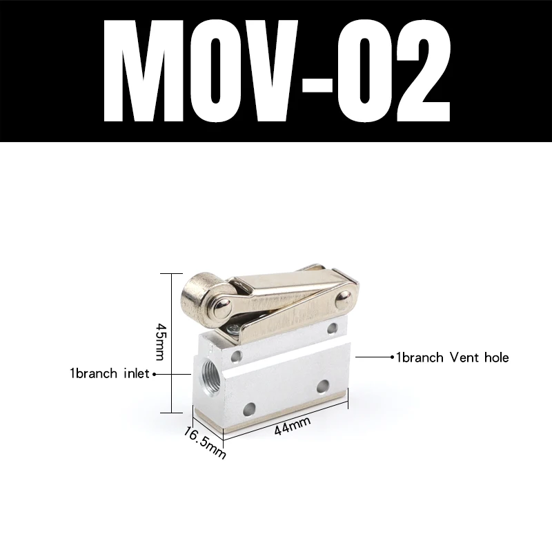 Mov-02, пневматический клапан, ручной клапан, воздушный клапан, переключатель, воздушный клапан управления, кнопка клапана, роликовый ход, предельный механический клапан, MOV-01 - Цвет: MOV-02