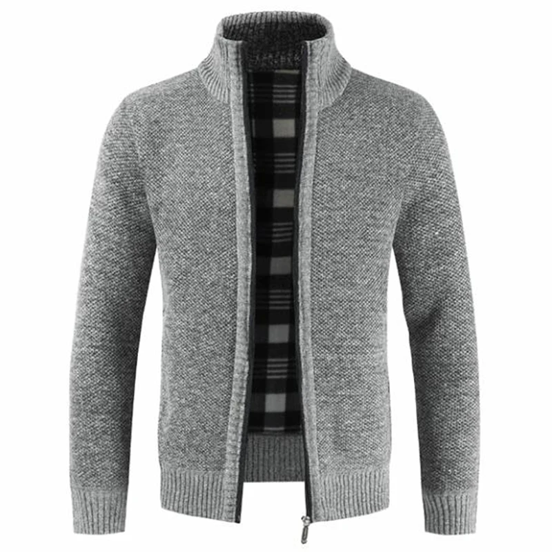 

2019 Autumn Winter Men's Knitted Jackets Sweaters Warm Thick Sweater Cardigan Coats Male Clothing Casual Knitwear Streetwear