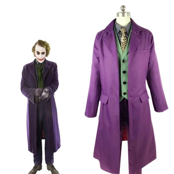 

The Joker Cosplay Coat Cloak Business Suit Harleen Quinzel Shirt Vest Pants Set COS Apparel Christmas Halloween Gift