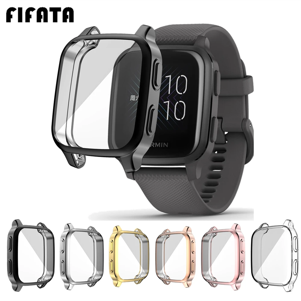 Promo Case Shell Soft-Cover Venu Smart-Watch Full-Screen-Protector Garmin TPU SQ FIFATA  mmQKMgrXxAq