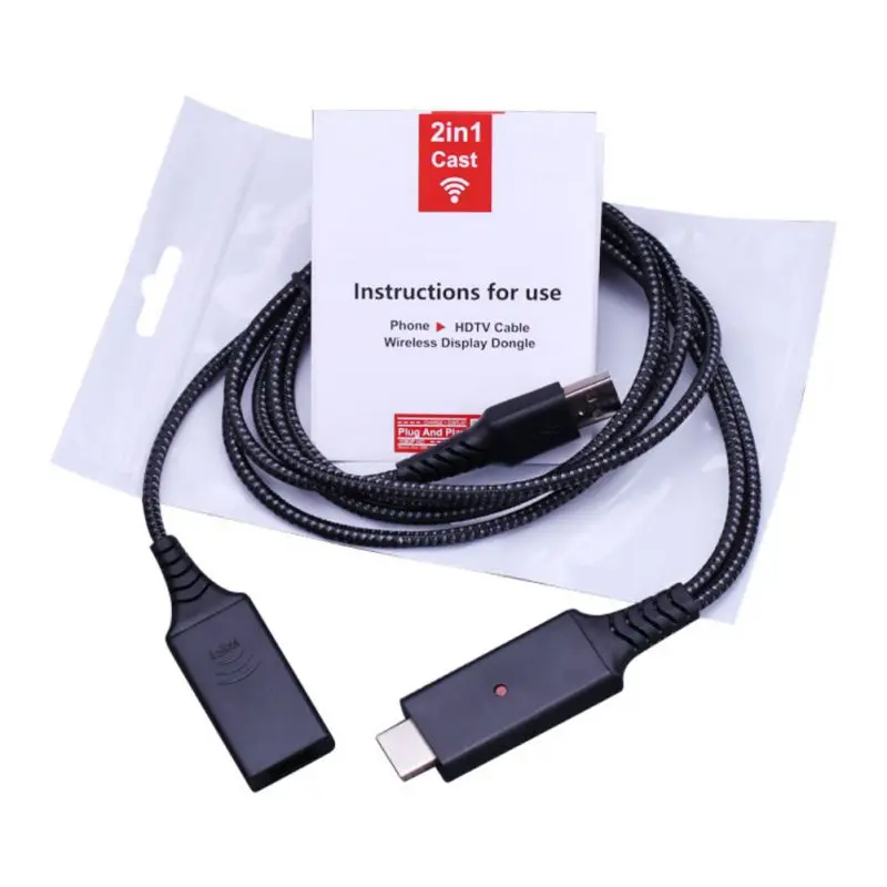1 м USB беспроводной Wi Fi HDMI кабель дисплей адаптер видео для iPhone Samsung XiaoMi к