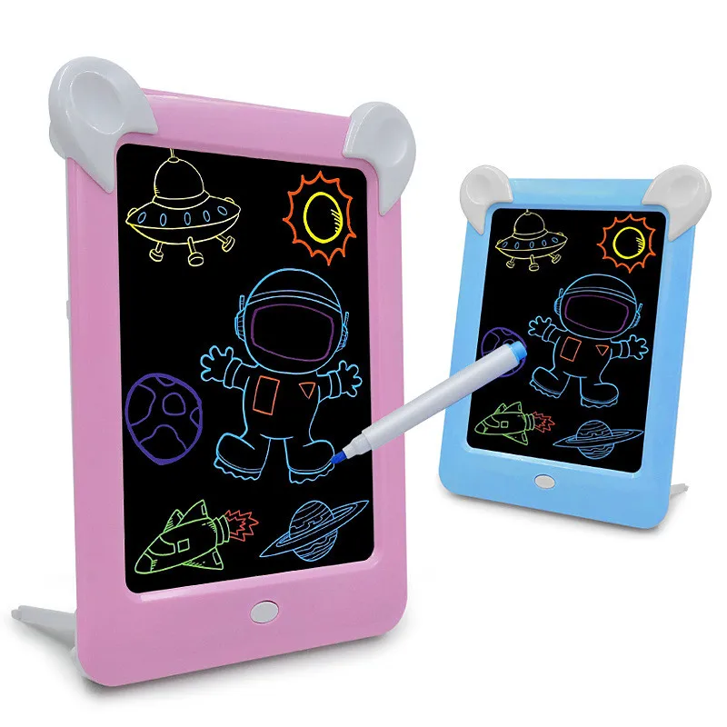 3D LED Light Up Board Magic Kid Pad Toy Art Drawing Tablet Pen Childrens Gift 