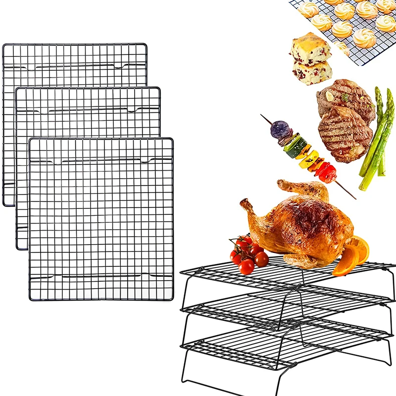 Baking Tray with Rack and Lid Stainless Steel Oven Trays Non-Stick Safe Baking  Pan Reusable Cooling Rack for Roasting Grilling - AliExpress