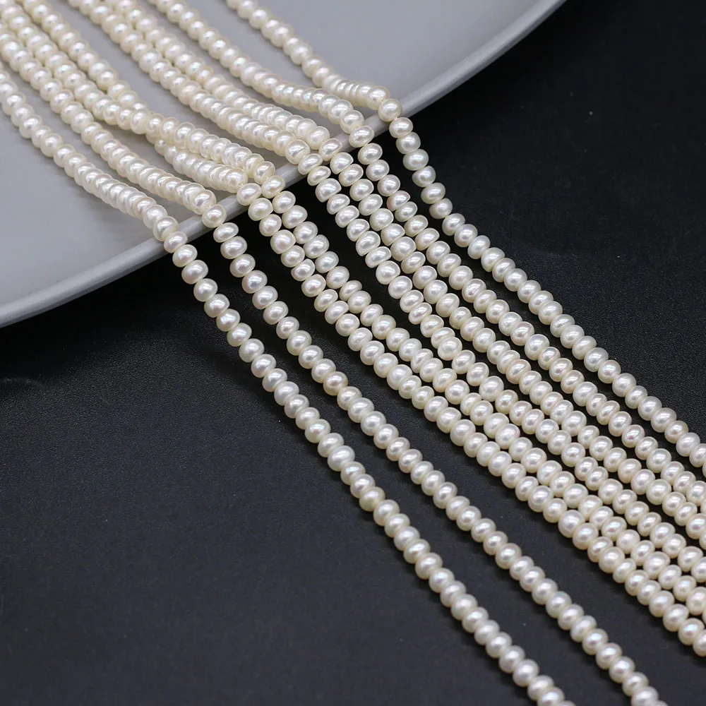 100% Natural Freshwater White Pearl Abacus Beads Loose For Jewelry Making DIY Charms Bracelet Necklace Earring Accessories 4-5mm