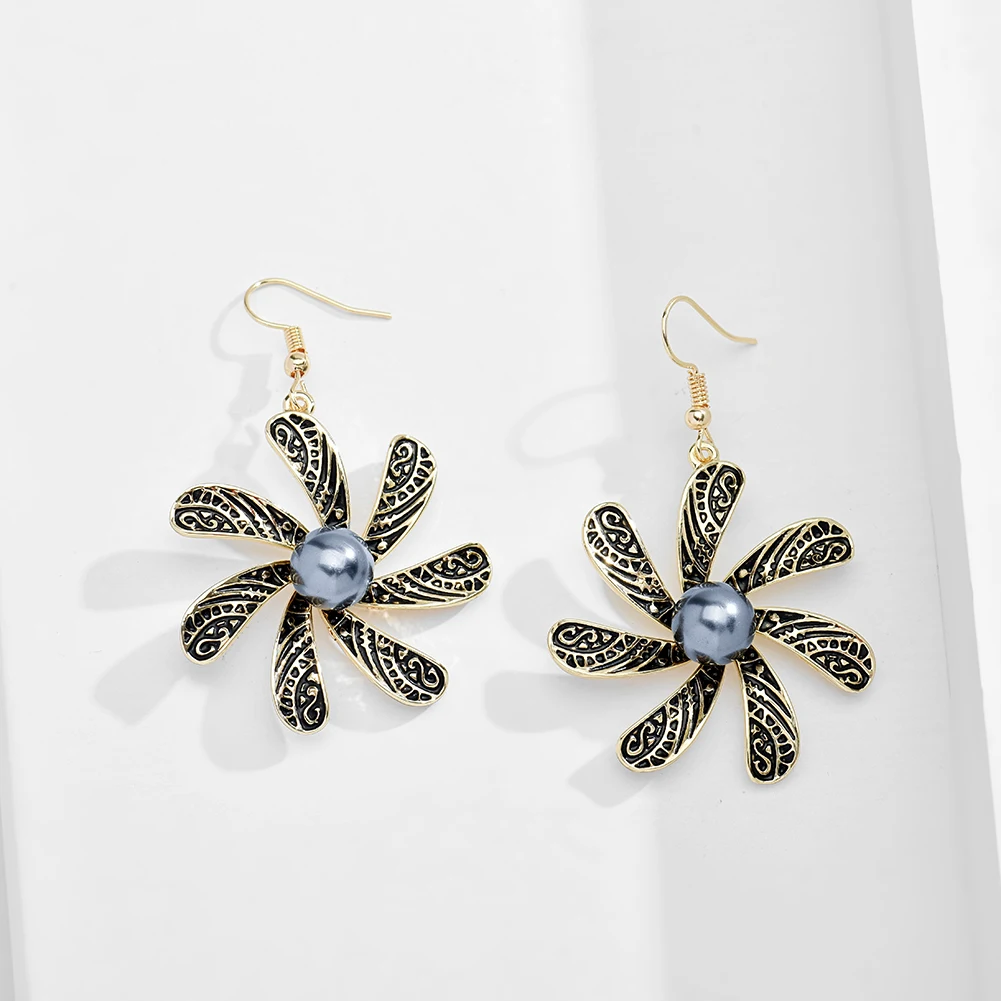 Cring Coco Fashion Hibiscus Flowers Jewelry Sets Female Holiday Zinc Alloy Dangling Drop Earrings Pendant Necklace Set for Women