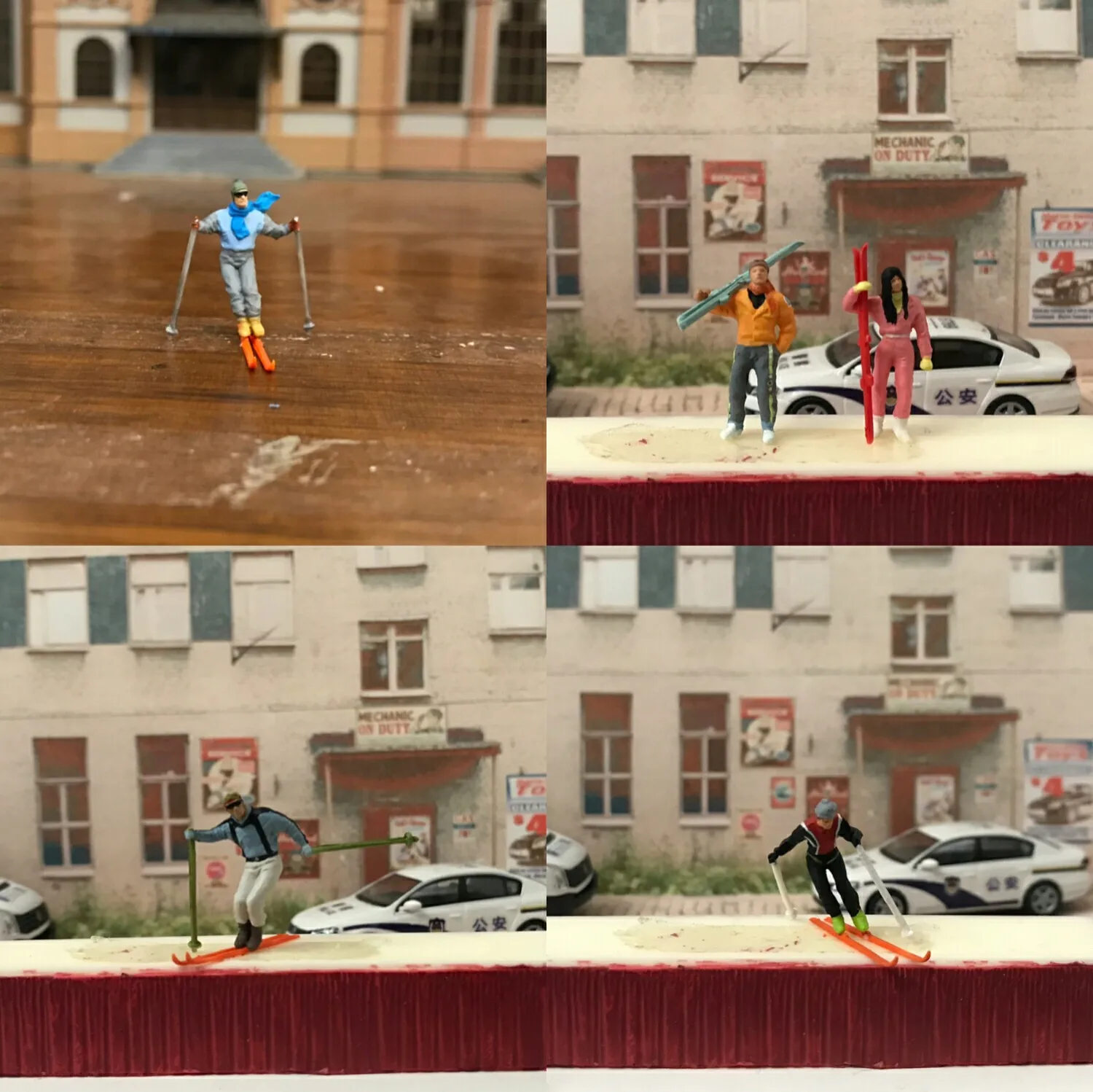 1/87 соотношение смолы Модель Рисунок песок Настольный бонсай злодей Расширенная живопись Лыжная серия для сцены макет игрушка модель