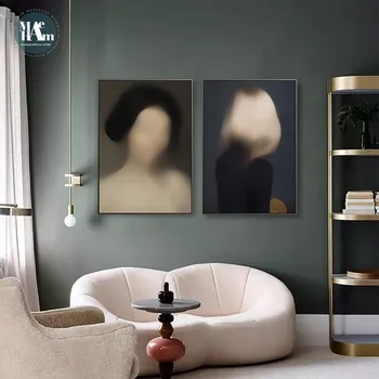 

Nordic style Hazy girl Wall Art picture Romantic Canvas prints Literature and art Girls bedroom livingroom Painting home decor