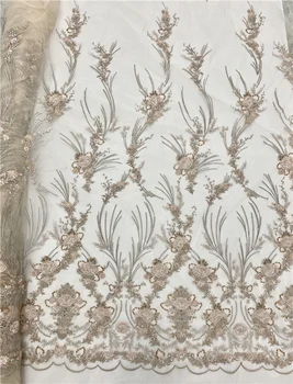 

good selling nigerian tulle lace materials african beaded lace fabric SYJ-1096816 for nice dress