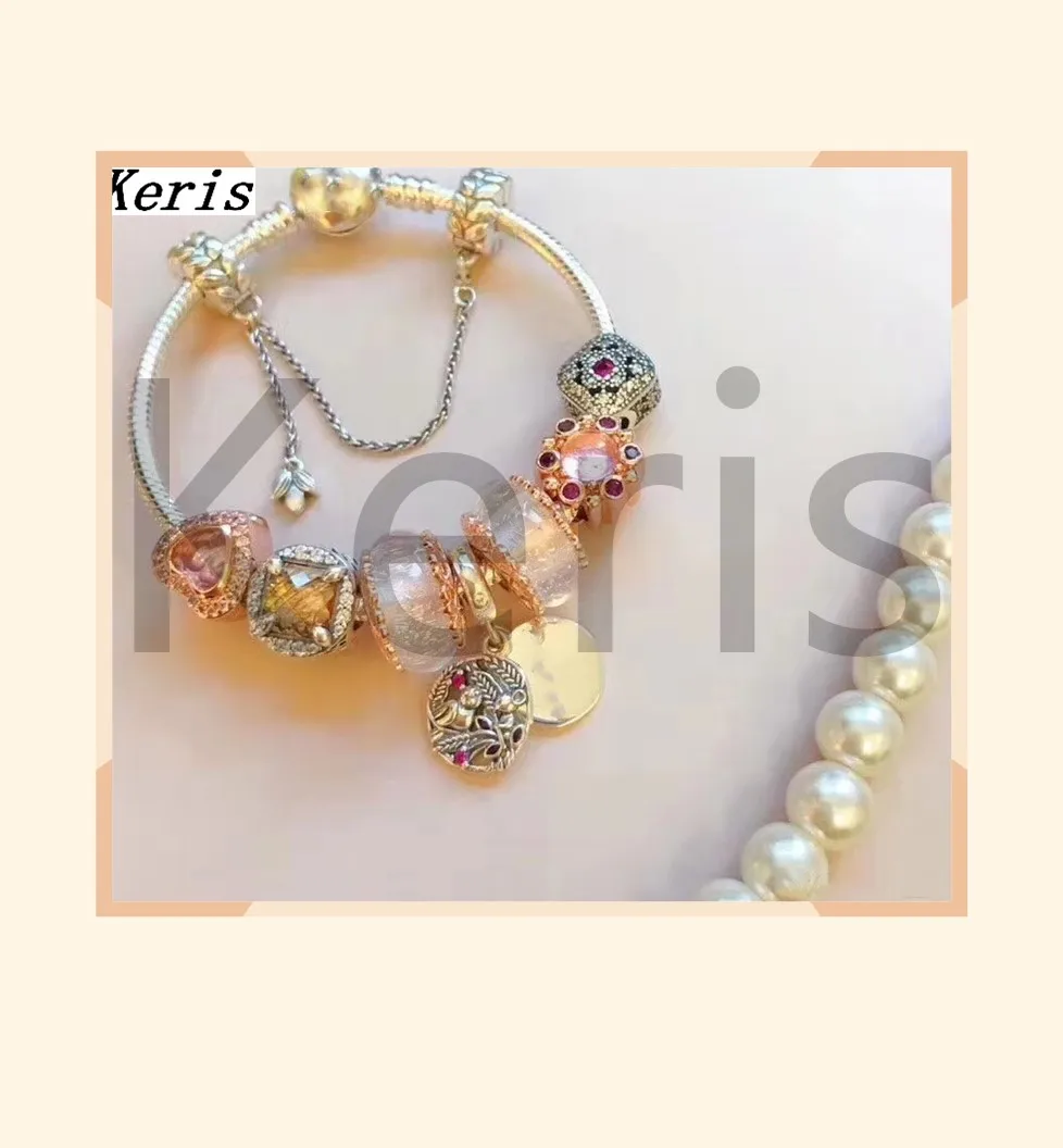 

Keris Store High Quality 1:1 100%925 Silver New Snake Bone Charm Set Gemstone String Bracelet Free Delivery