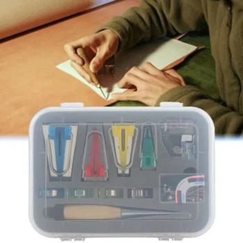 

16pcs Electric Sewing Bias Tape Machine Kit Fabric Bias Binding Tape