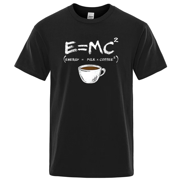 대박 남성용 통기성 면 티셔츠, Energy = Milk + Coffee 프린트 리뷰분석