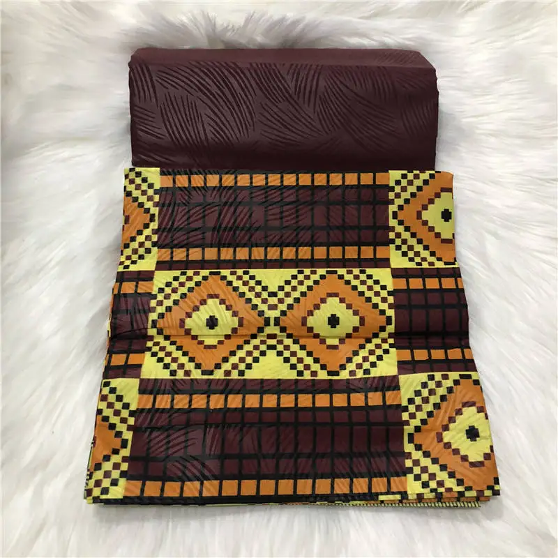 33 Yellow african kente prints wax fabric polyester sewing fabric wax style design african prints polyester 4 yards AW30 - Цвет: 33
