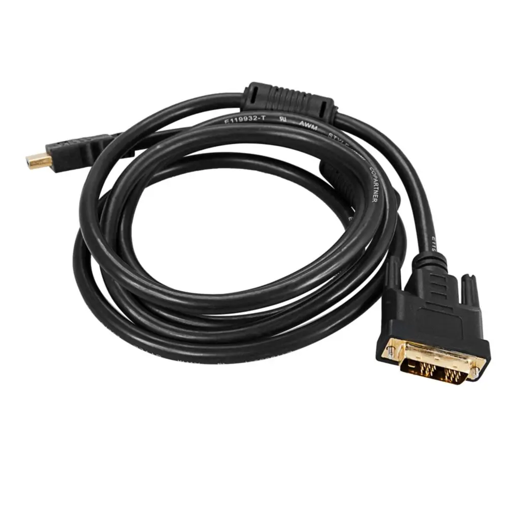 Шнур REXANT HDMI- DVI-D с фильтрами, длина 2 метра(передача высокой точности) PE пакет, цвет: Черный