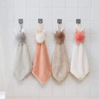 

Cartoon Kids Cotton Towel Soft Thickening Baby Hand-held Towel Children Wipe Hanging Bathing Towel for Toddler Bathroom Products