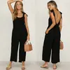 Women Rompers 2022 Summer new Ladies Casual Clothes Loose Linen Cotton Jumpsuit Sleeveless Backless Playsuit Trousers Overalls ► Photo 2/6