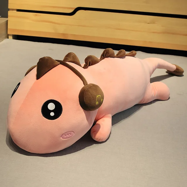 AIXINI Headset Dinosaur Plush Toy Headphone Dinosaur Doll Plush Soft Animal Big Long Earphone Dinosaur Stuffed Boyfriend Gift