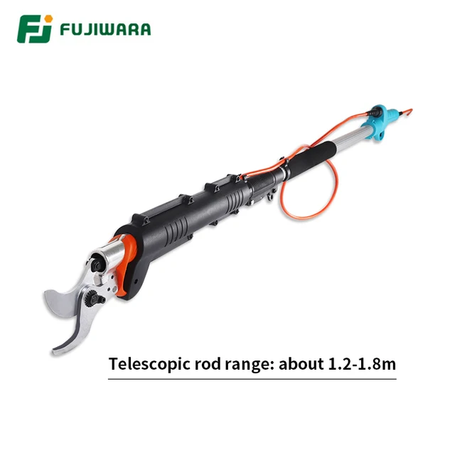 FUJIWARA elektryczne nożyce do przycinania 36V bateria litowa High Branch nożyce do żywopłotu 0-45mm średnica wykończenia 1.2-1.8m drążek teleskopowy 3