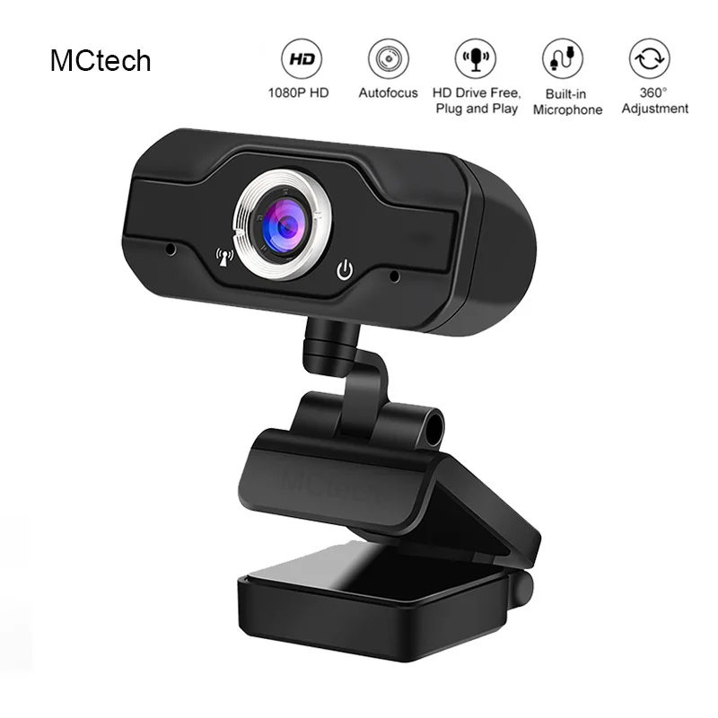 Full HD Webcam 1080P 60fps Laptop Computer PC Web Cam Camera Built In Microphone Video Calls Conference Live Work Tripod