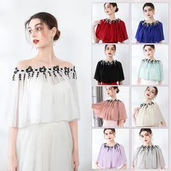 Off the Shoulder Wedding Wrap  BOLERO Bridal Wedding jacket Appliques Bride Cape  Formal Party Shrug Coat