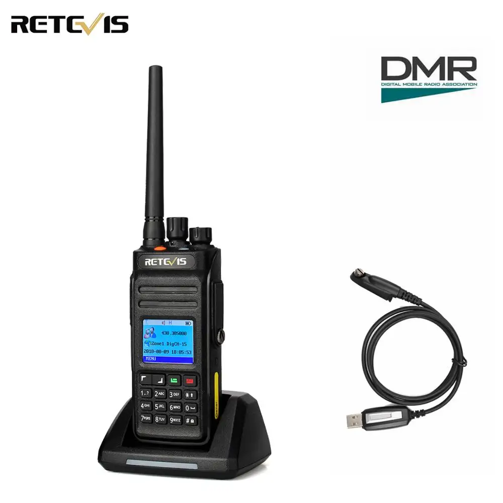 

Retevis RT83 DMR Digital Walkie Talkie (GPS) IP67 Waterproof Dustproof UHF Handheld Amateur Outdoor Two Way Radio+Program Cable