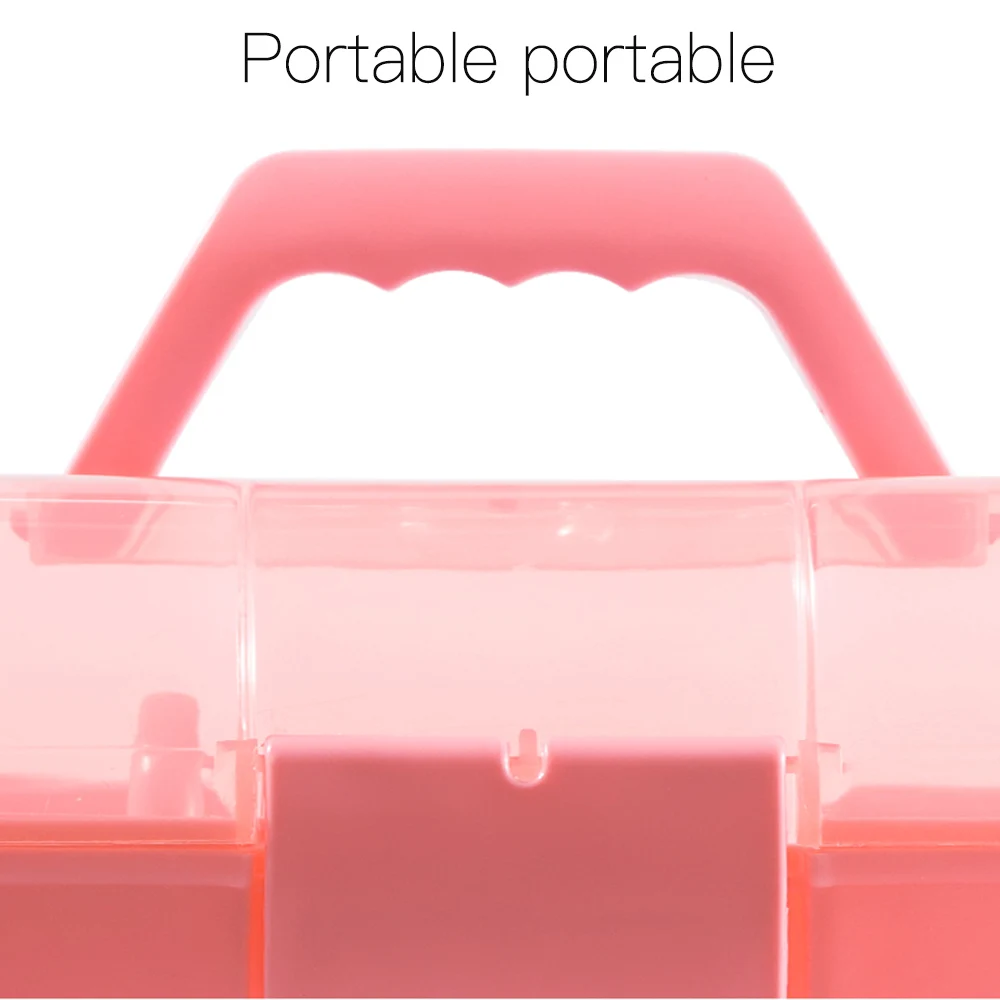 Handheld Portable Nail Art Manicure Tools Case Large Capacity Nail Tool Storage Box Makeup Organizer Nail Polish Container