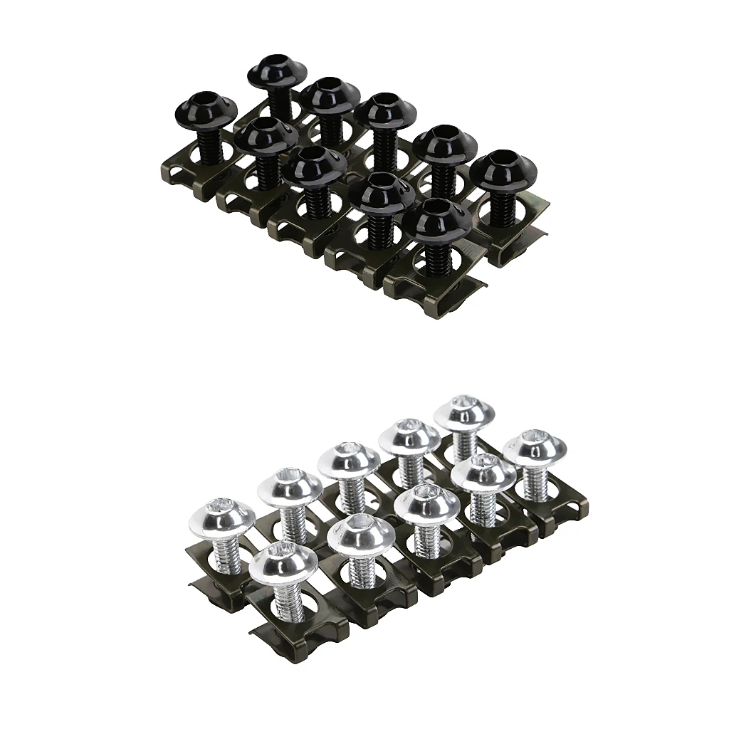 20 Pieces Motorcycle Car License Number Plate Frame Screws Bolts Nuts 6mm