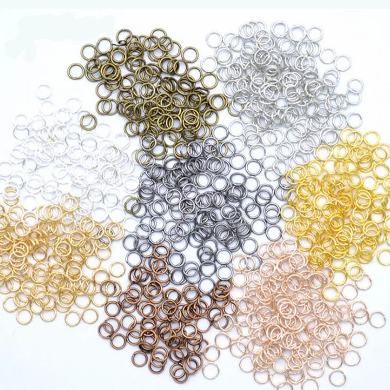 200 pçs/lote 4 5 6 7 8 9 10mm anéis de salto split conectores para diy jóias encontrando fazer acessórios suprimentos por atacado