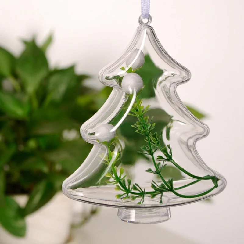 

Clear Plastic Craft Ball Acrylic Transparent Sphere Bauble Christmas Baubles 5pcs Ball Christmas Tree Decorations Ornament Gift