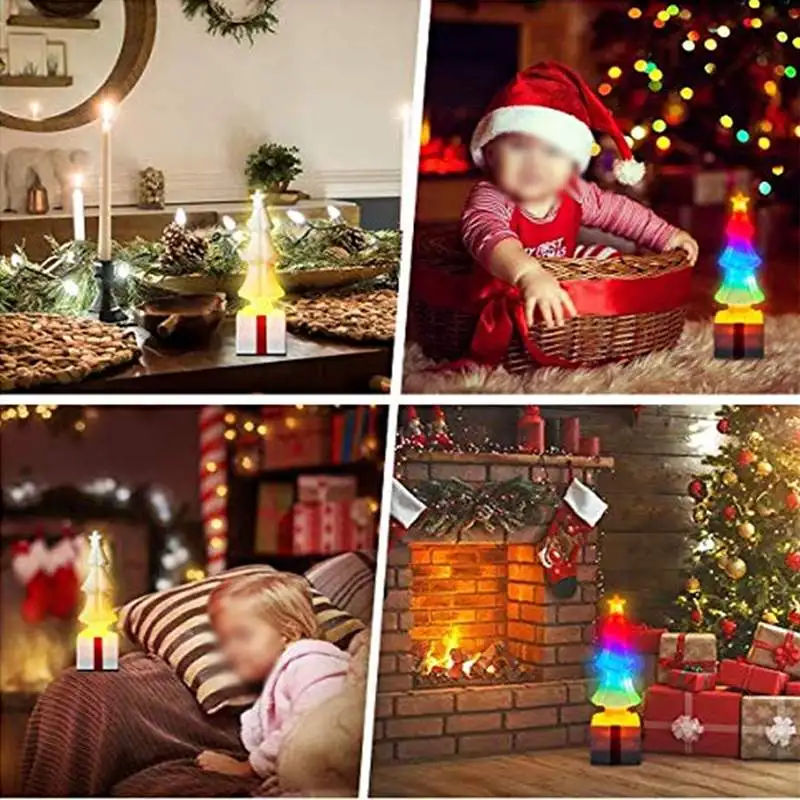 Новинка, Рождественская елка, соленая гирлянда, свет, атмосфера, ночной декор для детей, 5 световых режимов, лампа с пламенем, Декор, USB и батарея, подарок DC5V